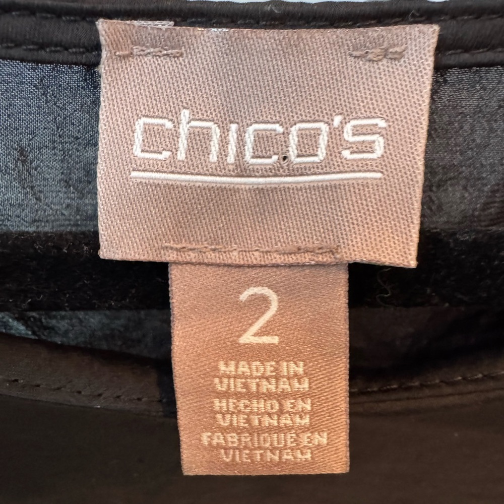 Chico's Women's Lattice Sleeve Blouse - Picture 2 of 6